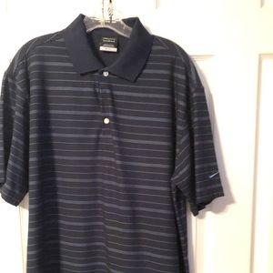Nike Dri Fit Navy Stripe Golf Shirt